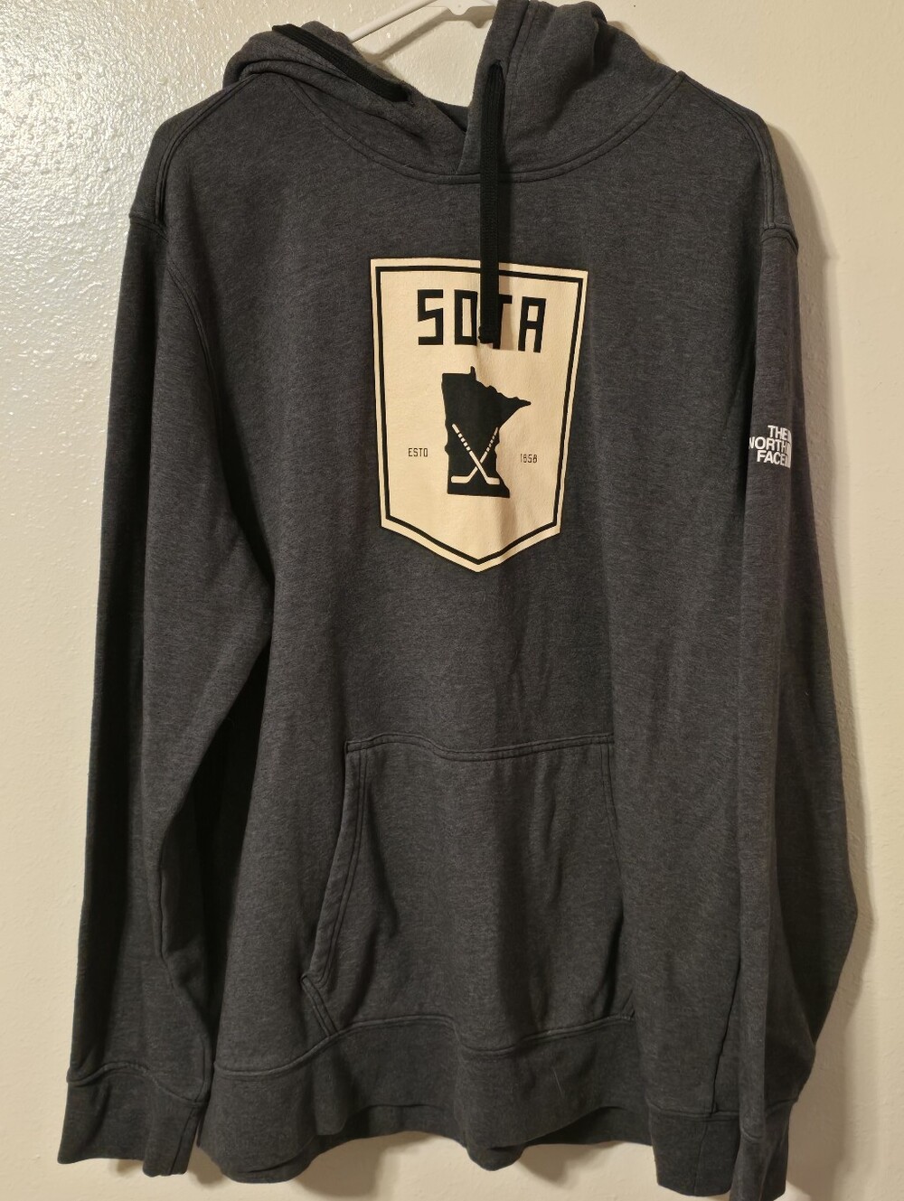 The North Face x Sota Apparel Minnesota Hockey Pullover Hoodie Men's XXL Gray